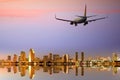 Passenger jet airliner plane arriving or departing San Diego