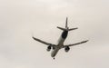 Passenger jet on finals to land at Heraklion, Crete, Greece.