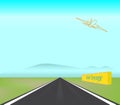 Passenger Jet Plane Takes Off Runway Illustration