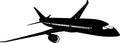 Passenger jet silhouette Royalty Free Stock Photo