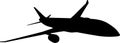 Passenger jet silhouette Royalty Free Stock Photo