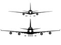 PASSENGER JETLINERS front view Royalty Free Stock Photo