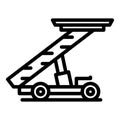 Passenger Ladder Truck Icon, Outline Style