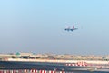 Passenger liner from Spicejet, on final approach for landing at