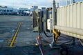 Passenger loading jetway at commercial airport