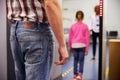 Passenger Passing Through Security Check At Airport Royalty Free Stock Photo