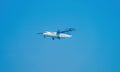 Passenger plane bearing number VN-B225 ATR 72 of Vasco Vietnam Air landing at Tan Son Nhat International Airport, Ho Chi Minh City Royalty Free Stock Photo