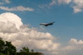 A passenger plane comes in to land from the Black sea at the airport in Gelendzhik. Royalty Free Stock Photo