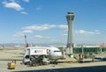 Passenger plane docked at Beijing Capital International Airport Royalty Free Stock Photo