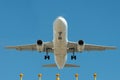 Passenger plane on final approach Royalty Free Stock Photo