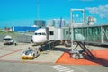 Passenger plane maintenance. Royalty Free Stock Photo