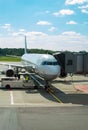 Passenger plane maintenance. Royalty Free Stock Photo