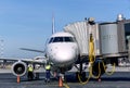 Passenger plane maintenance in airport before flight. Royalty Free Stock Photo