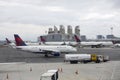 Passenger planes at airport Boston