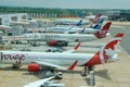 Passenger planes at Gatwick airport in London