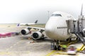 Passenger planes prepared to take off