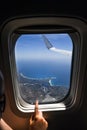 Airplane Interior Window Royalty Free Stock Photo