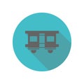 Passenger rail transportation long shadow icon. Simple glyph, flat vector of transport icons for ui and ux, website or mobile