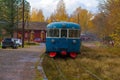 Passenger retro train on the old Porvoo railway station Royalty Free Stock Photo