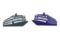 Passenger river vessel icon stock illustration. Ship, launch icon.