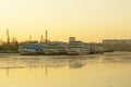 Passenger river boats during wintering in the backwaters Royalty Free Stock Photo