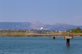 Passenger`s airplane is landing at Kerkyra Airport. Royalty Free Stock Photo