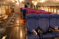 Passenger salon of the Transaero Boeing 747, Griffiss International Airport, Rome, NY Royalty Free Stock Photo