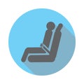 passenger seat airplane icon. Elements of airport in flat blue colored icon. Premium quality graphic design icon. Simple icon for Royalty Free Stock Photo