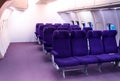 Passenger seats in the aircraft.view from inside of the plane,the airplane`s seats Royalty Free Stock Photo