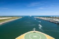 Sailing in the channel-a helideck view, Cape Canaveral