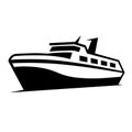 Passenger Ship Icon: Clean And Sharp Graphic Symbolism In Gerd Arntz Style