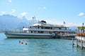 Passenger Ship On Lake Thun / MS Bubenberg Royalty Free Stock Photo