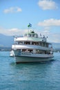 Passenger Ship On Lake Thun / MS Bubenberg Royalty Free Stock Photo