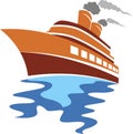 Passenger ship logo Royalty Free Stock Photo