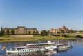 Passenger ship sailing at the Elbe river in Dresden Royalty Free Stock Photo