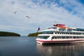 Passenger ship standing at the pier on the island of Valaam Royalty Free Stock Photo