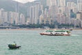 Passenger ship in the Victoria Harbour. Royalty Free Stock Photo