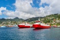 Passenger Ships Bequia Express in Kingstown harbor, Saint Vincent and the Grenadines Royalty Free Stock Photo