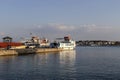 Passenger ships moored at the pier Greece, Salamis island