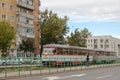 Tram at station, Arad, Romania Royalty Free Stock Photo