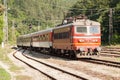 Passenger train arrives at the station