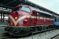 Passenger train belonging to the Kosovo railways, trainkos with its diesel locomotive, Nohab, ready for departure in Fushe Kosove