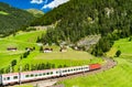 Passenger train at the Brenner Railway in Austria Royalty Free Stock Photo