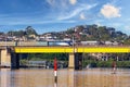 passenger Train on Bridge over Parramatta River Sydney NSW Australia. Royalty Free Stock Photo