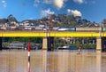 passenger Train on Bridge over Parramatta River Sydney NSW Australia. Royalty Free Stock Photo