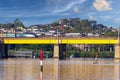 passenger Train on Bridge over Parramatta River Sydney NSW Australia. Royalty Free Stock Photo