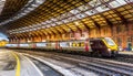 Passenger train at Bristol Temple Meads Station, England