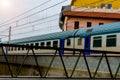 A passenger train in the city