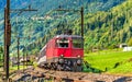 Passenger train is going down the Gotthard pass - Switzerland