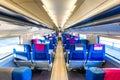 Passenger train interior carriage Royalty Free Stock Photo